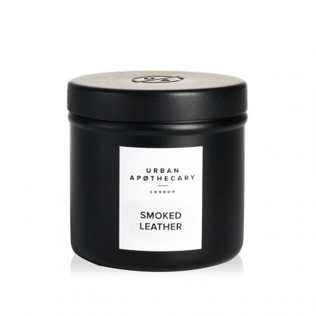 Urban Apothecary Smoked Leather Kerze Luxury Iron Travel Candle, 175 g