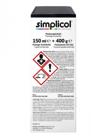 Simplicol Samt-Schwarz Краска для ткани чёрная интенсивная, жидкая, для стиральной машины 40 , 150 мл + фиксатор 400 г