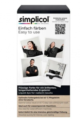 Simplicol Samt-Schwarz Краска для ткани чёрная интенсивная, жидкая, для стиральной машины 40 , 150 мл + фиксатор 400 г