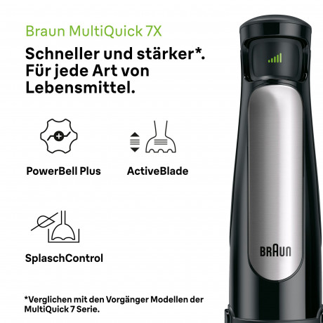 Braun Braun Stabmixer MQ7000X MultiQuick 7, 1000 W, mit 600ml Mixbecher  Ручной блендер Braun MQ7000X MultiQuick 7, 1000 Вт, с чашей для смешивания 600 мл