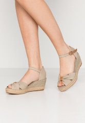 Tommy Hilfiger BASIC OPENED TOE MID WEDGE Espadrilles stone БАЗОВАЯ СТАТЬЯ С ОТКРЫТЫМ НОСКОМ Эспадрильи камни