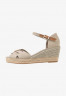 Tommy Hilfiger BASIC OPENED TOE MID WEDGE Espadrilles stone БАЗОВАЯ СТАТЬЯ С ОТКРЫТЫМ НОСКОМ Эспадрильи камни