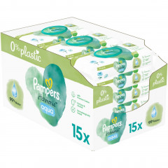 Pampers Vorteilspack Feuchttucher Влажные салфетки Aqua  в упаковке, 15 штук