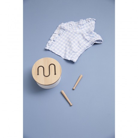 Kids Concept Holztrommel Trommel weiss Soundspielzeug Деревянный барабанный барабан белая звуковая игрушка