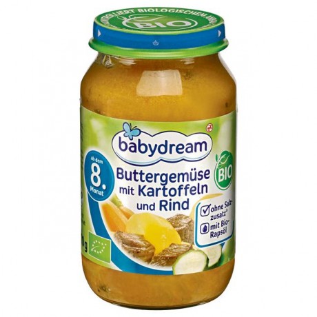 babydream Bio Menu Buttergemuse mit Kartoffeln и Rind 220 г