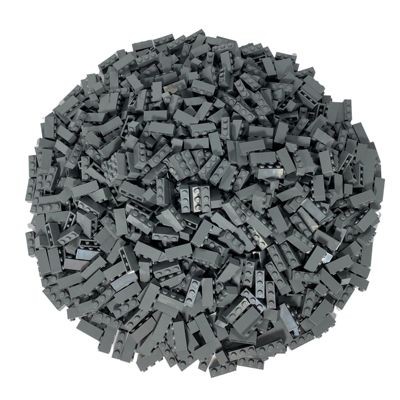 LEGO LEGO 1x3 Steine Dunkelgrau  - 1.000 Stuck - Dark bluish grey bricks 3622 LEGO 1x3 Bricks Dark Grey — 1000 штук — Темно-голубовато-серые кирпичи 3622