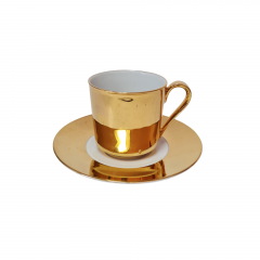 Suisse Langenthal Кофейная пара "Золото", 7,5 x 6 см, блюдце 12 см, Германия, 1960-70гг.