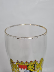 Немецкий бокал для пива винтажный VEBA с гербом, стекло, 0.5 л, 22 см, Германия, 1980-90гг.