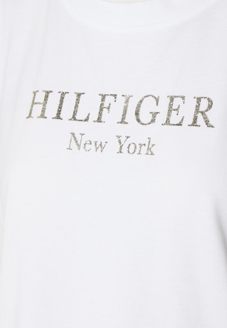 Tommy Hilfiger Print T-shirt optic white футболка с принтом оптический белый