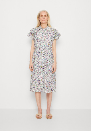 Tommy Hilfiger FLORAL MIDI SHIRT DRESS Shirt dress coastal ditsy/spring lime ПЛАТЬЕ-РУБАШКА МИДИ С ЦВЕТОЧНЫМ ЦВЕТОМ Платье-рубашка прибрежная дици/весенняя известь