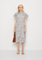 Tommy Hilfiger FLORAL MIDI SHIRT DRESS Shirt dress coastal ditsy/spring lime ПЛАТЬЕ-РУБАШКА МИДИ С ЦВЕТОЧНЫМ ЦВЕТОМ Платье-рубашка прибрежная дици/весенняя известь