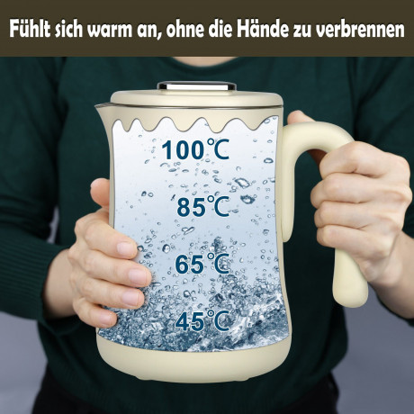 Bear Bear Wasserkocher mit Temperatureinstellung von 4 Temperaturstufen, weiss, 0.6 l, 500,00 W, Retro-Design, BPA Frei, Intelligente Warmeerhaltungsfunktion  Чайник Bear с 4-мя уровнями температуры, белый, 0,6 л, 500,00 Вт, ретро-дизайн, без BPA, интелле