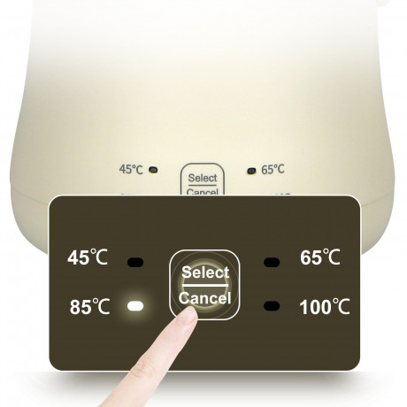 Bear Bear Wasserkocher mit Temperatureinstellung von 4 Temperaturstufen, weiss, 0.6 l, 500,00 W, Retro-Design, BPA Frei, Intelligente Warmeerhaltungsfunktion  Чайник Bear с 4-мя уровнями температуры, белый, 0,6 л, 500,00 Вт, ретро-дизайн, без BPA, интелле