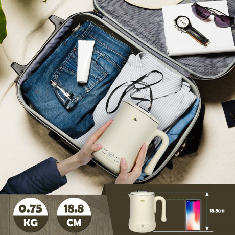 Bear Bear Wasserkocher mit Temperatureinstellung von 4 Temperaturstufen, weiss, 0.6 l, 500,00 W, Retro-Design, BPA Frei, Intelligente Warmeerhaltungsfunktion  Чайник Bear с 4-мя уровнями температуры, белый, 0,6 л, 500,00 Вт, ретро-дизайн, без BPA, интелле