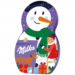 Milka Adventskalender 5STK Авдент-календарь 2025 Снеговик, 24 сладких сюрприза, ‎28см x 43см, 5 штук х 213 грамм