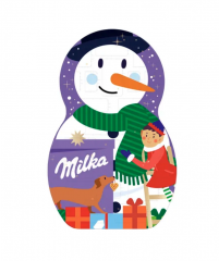 Milka Adventskalender 5STK Авдент-календарь 2025 Снеговик, 24 сладких сюрприза, ‎28см x 43см, 5 штук х 213 грамм