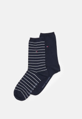 Tommy Hilfiger WOMEN SOCK SMALL STRIPE 2 PACK Socks midnight blue ЖЕНСКИЕ НОСКИ С МАЛЕНЬКИМИ ПОЛОСКАМИ, 2 УПАКОВКИ Носки темно-синий