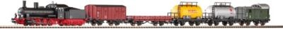 PIKO Start-Set mit Bettung Guterzug Dampflok G7 mit 5 Guterwagen Стартовый комплект с подстилкой Товарный поезд Паровоз Г7 с 5 товарными вагонами