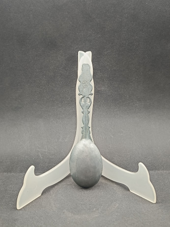 Ложка винтажная Jan Steen Pewter, сувенирная, с объемным декором, фигурками на ручке, олово, 17.5 см, Голландия, 1950-60гг.