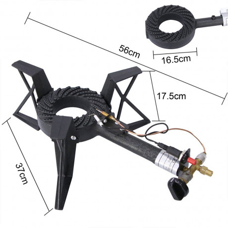 Mucola Mucola Gaskocher Hockerkocher Piezozundung 3 Bein Gasbrenner Gusseisen Campingkocher, (Premium-Gaskocher), Piezozundung  Газовая плита Mucola, табурет, плита, пьезоподжиг, газовая горелка на 3 ножки, чугунная походная плита, (газовая плита премиум-