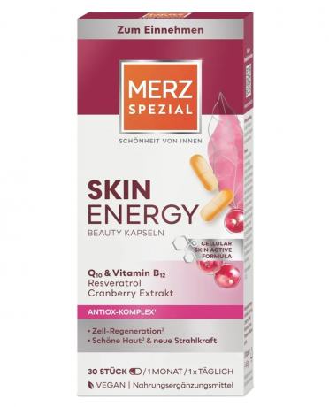 Merz Spezial Skin Energy 30st, Капсулы для кожи после 40 лет, с Q10, витамином В12 и антиоксидантами, 30 шт