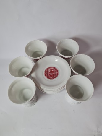 HEINRICH Кофейный Сервиз с видами г. Рюдесхайм-на-Рейне, 6 чашек+8 блюдец, Германия, 1960-70гг.