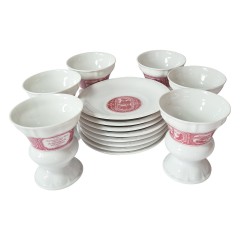 HEINRICH Кофейный Сервиз с видами г. Рюдесхайм-на-Рейне, 6 чашек+8 блюдец, Германия, 1960-70гг.