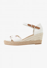 Tommy Hilfiger BASIC OPENED TOE MID WEDGE Espadrilles ivory БАЗОВАЯ СТАТЬЯ С ОТКРЫТЫМ НОСКОМ Эспадрильи слоновая кость