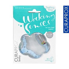 Curaprox Baby-Beissring mit Rassel  Lernzahnburste Детское кольцо для прорезывания зубов с обучающей зубной щеткой-погремушкой