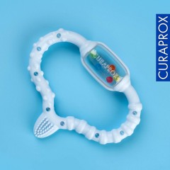 Curaprox Baby-Beissring mit Rassel  Lernzahnburste Детское кольцо для прорезывания зубов с обучающей зубной щеткой-погремушкой