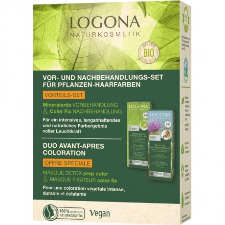 Logona Vor- & Nachbehandlung Pflanzenhaarfarbe  Растительная краска для волос до и после обработки