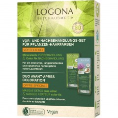 Logona Vor- &amp; Nachbehandlung Pflanzenhaarfarbe  Растительная краска для волос до и после обработки