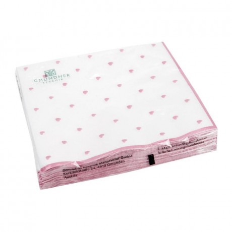 Gmundner Keramik Gmundner Keramik Herzerl Rosa Servietten Lunch 33x33 cm 20 Stuck Gmundner керамические салфетки сердце розовые обеденные 33x33 см 20 шт.
