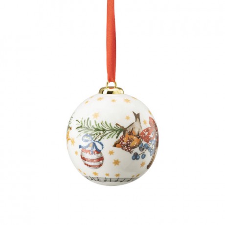 Hutschenreuther Hutschenreuther Sammelserie Weihnachtslied 2022 Porzellankugel klein 'Leise rieselt der Schnee' d: 6 cm Hutschenreuther collection series Рождественская песнь 2022 Фарфоровый шар маленький "Тихо падает снег" d: 6 см