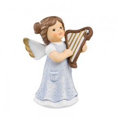 Goebel Goebel Nina &amp; Marco - Winterengelchen Harfenklang - mit Swarovski Stern h: 10,5 cm Goebel Nina &amp;amp; Marco - Звук арфы зимних ангелов - со звездой Сваровски высота: 10,5 см