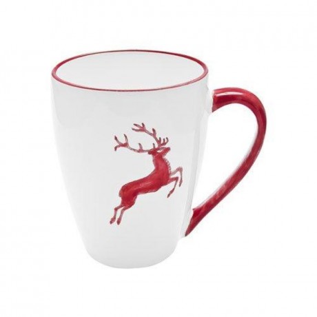 Gmundner Keramik Gmundner Keramik Rubinroter Hirsch Fruhstucksbecher Max 0,3 L / h: 10,5 cm Керамическая кружка для завтрака Gmundner Ruby Red Deer Max 0,3 л / высота: 10,5 см