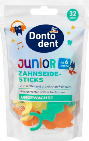 DONTODENT Dontodent Zahnseide-Sticks Junior Нить для зубов Юниор, 32 шт