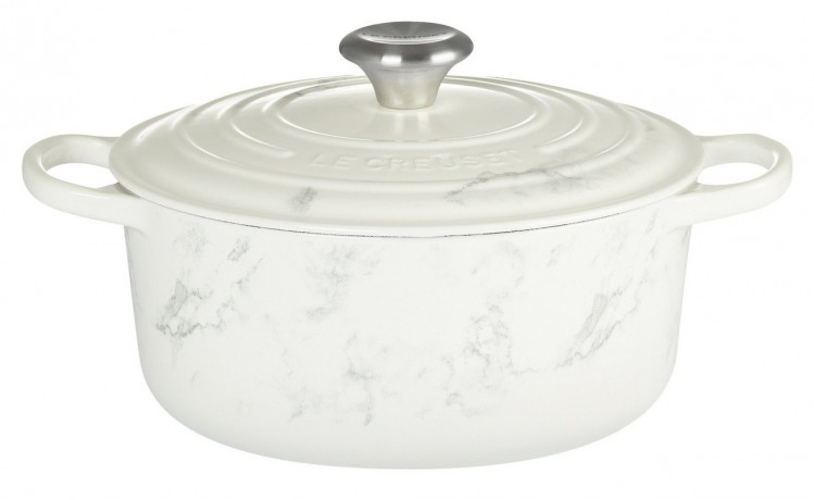 Le Creuset LE CREUSET Br\u00e4ter 24 cm White Marble SIGNATURE Weiss LE CREUSET Br>4ter 24 см Белый Мрамор SIGNATURE