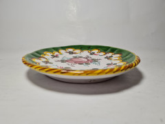 Декоративная тарелка с красочным цветочным узором, 15см, Италия, 1960-70гг.