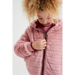 WE Fashion Madchen-Wendejacke mit Muster und Kunstfell Blazer fur Madchen Двусторонняя куртка для девочки с рисунком и блейзер из искусственного меха для девочки