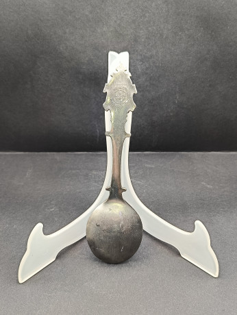 Ложка винтажная WMF Zinn "Крепость Мариенберг", юбилейная, олово, 19 см, Германия, 1988 год.