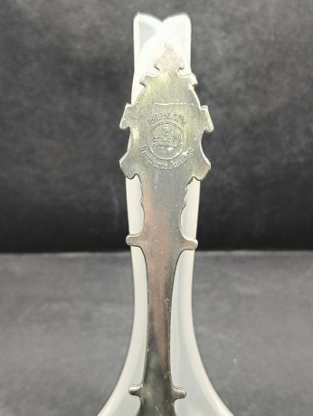 Ложка винтажная WMF Zinn "Крепость Мариенберг", юбилейная, олово, 19 см, Германия, 1988 год.