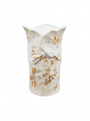 Ваза винтажная средняя Royal Porzellan Bavaria KPM, с узорным ботаническим декором, в коричневых тонах, фарфор, 19 см, Германия, 1960-70гг.