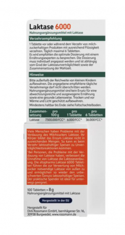 Altapharma Laktase 6000 fcc 100st, Лактаза 6000 единиц, 100 таблеток