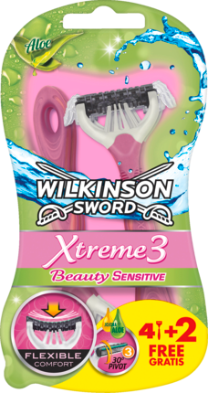 Wilkinson Xtreme 3 Beauty Чувствительная  Одноразовая бритва, 6 шт