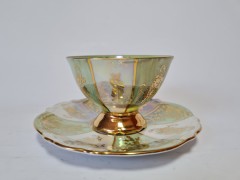 ECHT GOLD Чайная чашка с обильной позолотой, узором и рисунком снаружи и внутри, Германия, 1950-60гг.