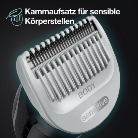 Braun Body Groomer 5 BG5340 in Grau und Schwarz  Машинка для стрижки волос технологией SkinShield, серо-черный