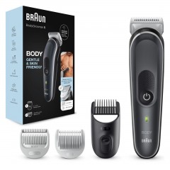 Braun Body Groomer 5 BG5340 in Grau und Schwarz  Машинка для стрижки волос технологией SkinShield, серо-черный