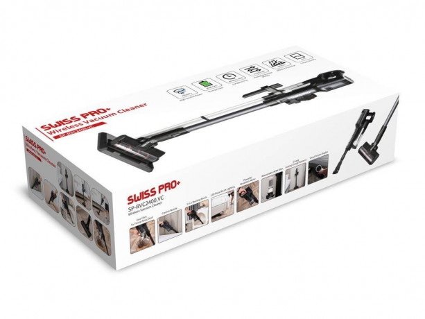 SWISS PRO+ SWISS PRO+ Akku-Bodenstaubsauger starker Staubsauger 250W LED Beleuchtung bursten fur Boden Teppiche, 250,00 W SWISS PRO+ беспроводной пылесос с контейнером, мощный пылесос, светодиодное освещение 250 Вт для напольных ковров, 250,00 Вт