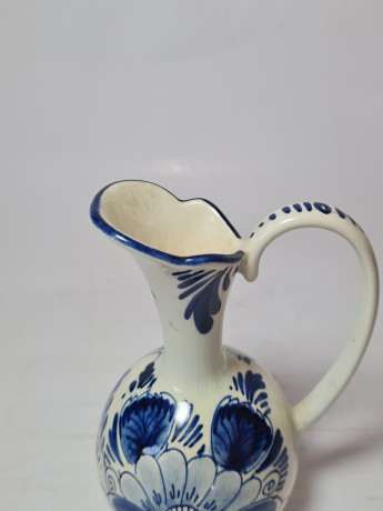 Кувшин винтажный Delft Blue, дельфтский фарфор с цветочным рисунком в синих тонах, Голландия, 1960-70гг.